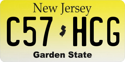 NJ license plate C57HCG