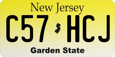 NJ license plate C57HCJ