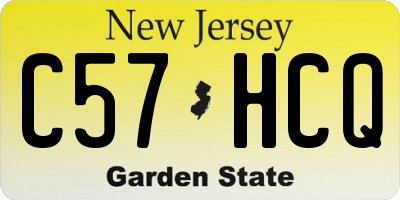 NJ license plate C57HCQ