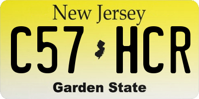 NJ license plate C57HCR