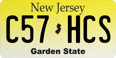 NJ license plate C57HCS