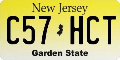 NJ license plate C57HCT