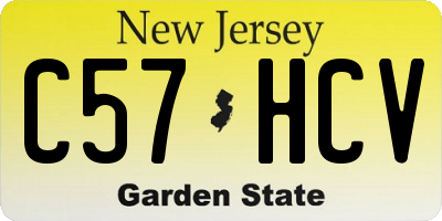 NJ license plate C57HCV