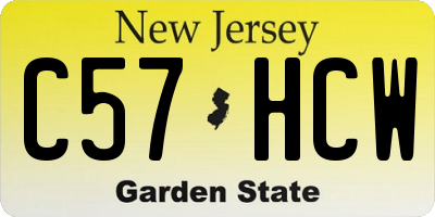 NJ license plate C57HCW
