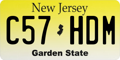 NJ license plate C57HDM