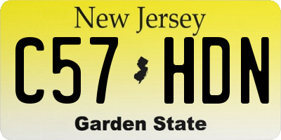 NJ license plate C57HDN