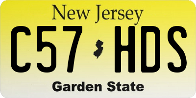 NJ license plate C57HDS