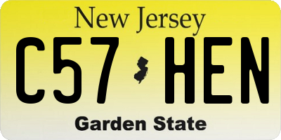 NJ license plate C57HEN