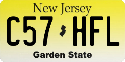 NJ license plate C57HFL