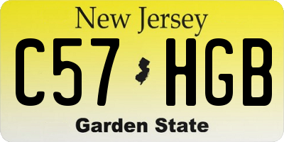 NJ license plate C57HGB
