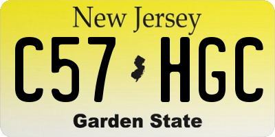 NJ license plate C57HGC
