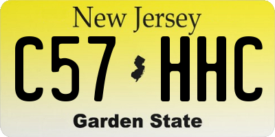 NJ license plate C57HHC