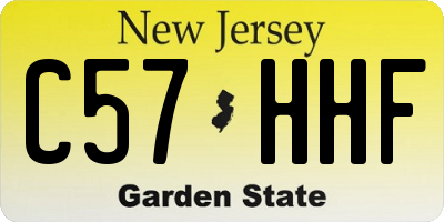 NJ license plate C57HHF