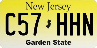 NJ license plate C57HHN