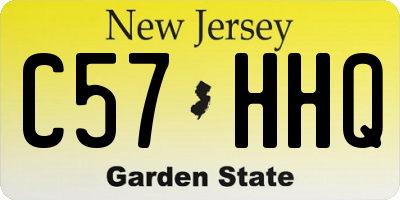 NJ license plate C57HHQ