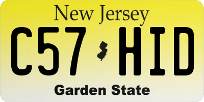 NJ license plate C57HID
