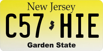 NJ license plate C57HIE