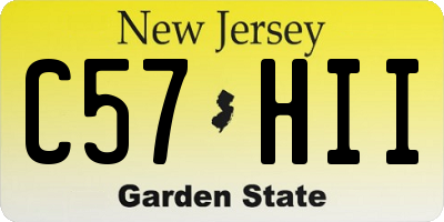 NJ license plate C57HII