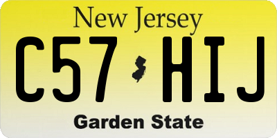 NJ license plate C57HIJ
