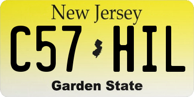 NJ license plate C57HIL