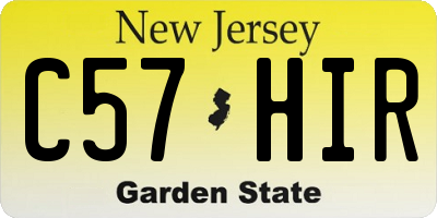 NJ license plate C57HIR