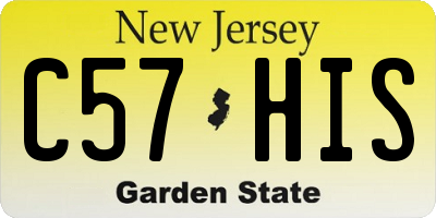 NJ license plate C57HIS