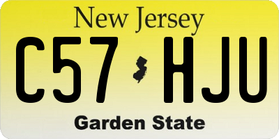NJ license plate C57HJU