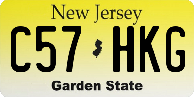 NJ license plate C57HKG