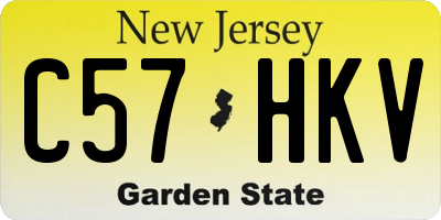 NJ license plate C57HKV