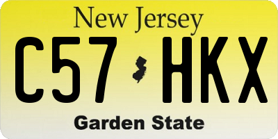 NJ license plate C57HKX
