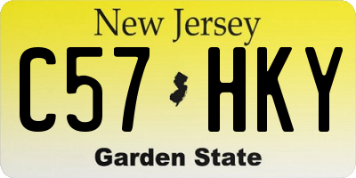 NJ license plate C57HKY