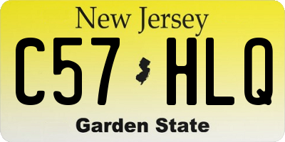 NJ license plate C57HLQ