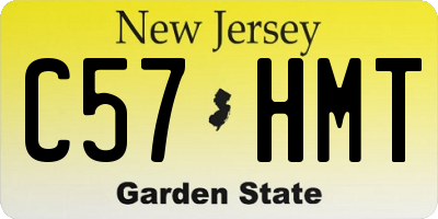NJ license plate C57HMT