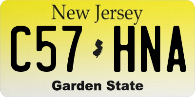 NJ license plate C57HNA