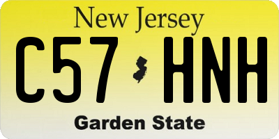 NJ license plate C57HNH