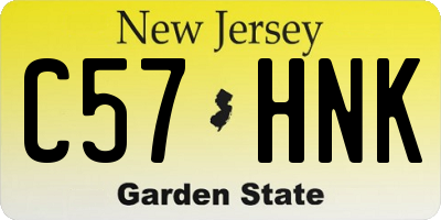 NJ license plate C57HNK