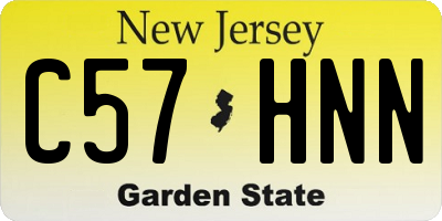 NJ license plate C57HNN