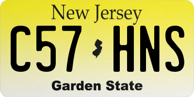 NJ license plate C57HNS