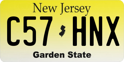 NJ license plate C57HNX