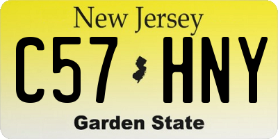 NJ license plate C57HNY