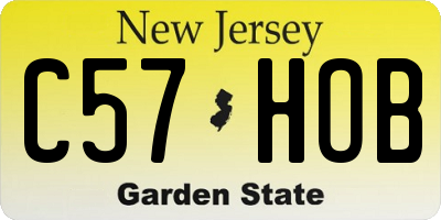 NJ license plate C57HOB