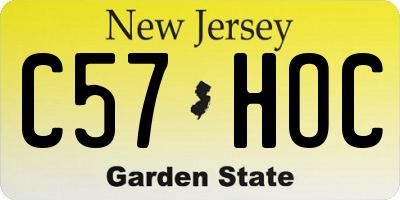 NJ license plate C57HOC