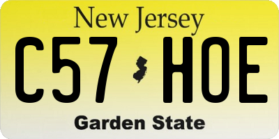 NJ license plate C57HOE