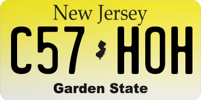 NJ license plate C57HOH