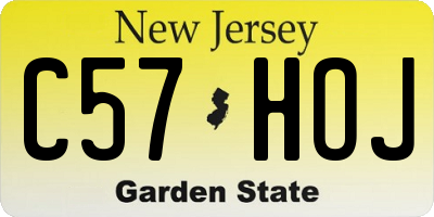 NJ license plate C57HOJ