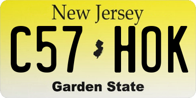 NJ license plate C57HOK