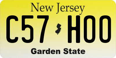 NJ license plate C57HOO