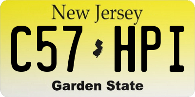 NJ license plate C57HPI