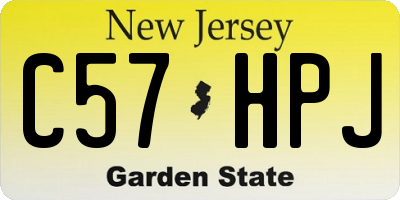 NJ license plate C57HPJ