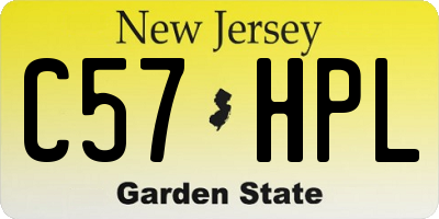 NJ license plate C57HPL